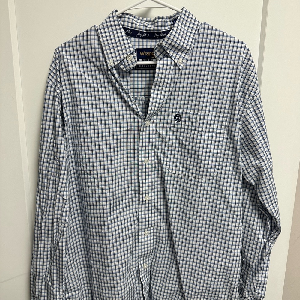 Wrangler - George Strait- Men's Blue Checkered Shirt